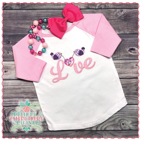 1352 Bird Love Applique Design - Image 2