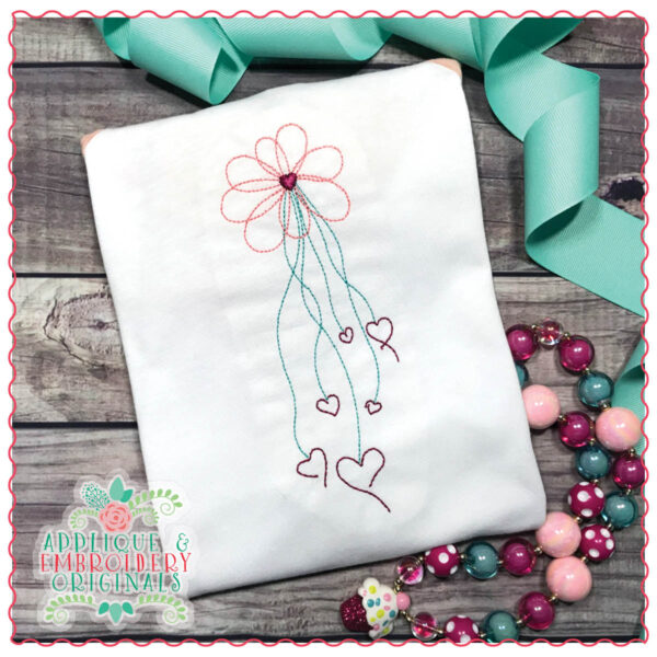 1357 Heart Strings Vintage Embroidery Design - Image 3