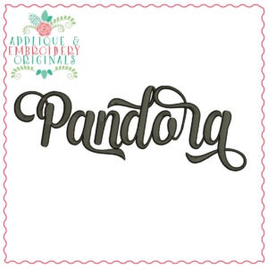 1360 Pandora Script Embroidery Font