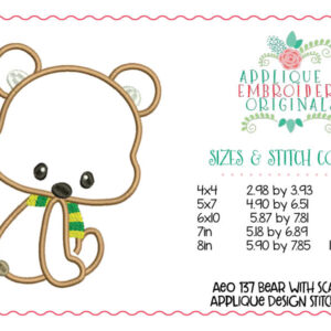 141 Fox Scarf Boy Applique Design