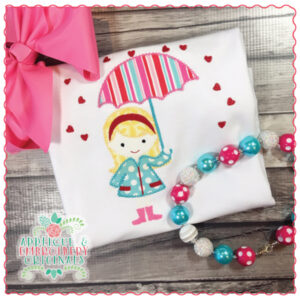 1379 Raining Love Applique Design
