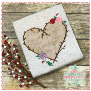 1381 Rosey Heart Applique Design
