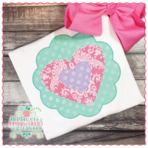 1382 Scalloped Heart Applique Design