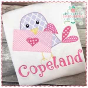 1386 Tweet Letter Bird Applique Design