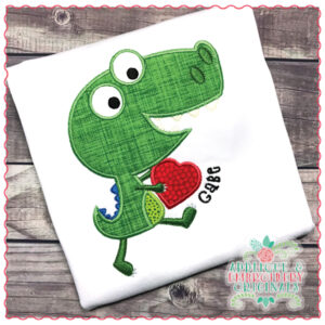 1386 Valentine Dinosaur Applique Design