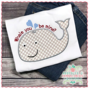 1389 Whale You Be Mine Applique Design