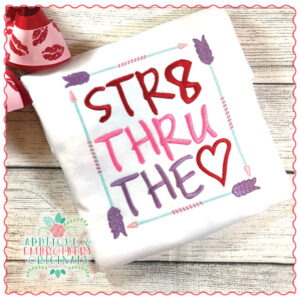 1404 Str8 Thru The Heart Embroidery Design