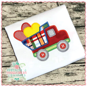 1405 Truck Hearts Satin Stitch Applique Design