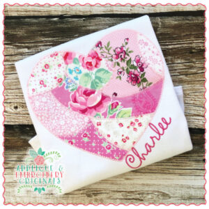 1409 Vintage Lux Heart Applique Design