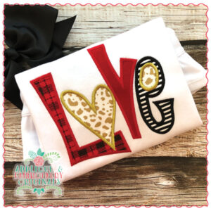 1418 Love Satin Stitch Applique Design