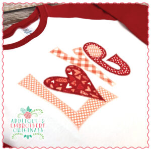 1420 Love Zig Zag Stitch Applique Design