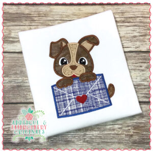 1423 Puppy with Love Letter Applique Design