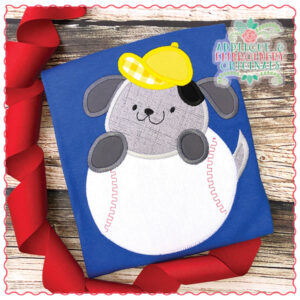 1439 Baseball Pup Applique Design