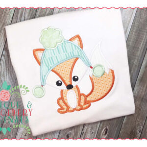144 Fox with Toboggan Applique Design