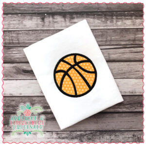 1450 Basketball Girl Silhouette with Ball Applique Design