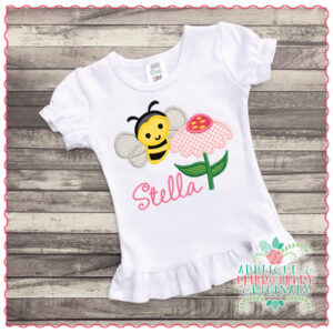 1455 Bee and Flower Applique Design