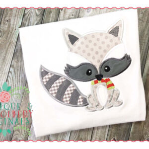 148 Raccoon Scarf Boy Applique Design