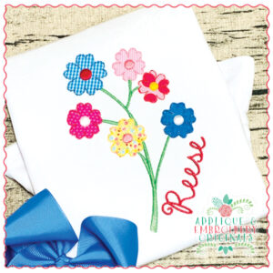 1481 Frayed Wildflower Applique Design