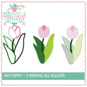 1484 Tulips in Filled, Motif and Applique Styles