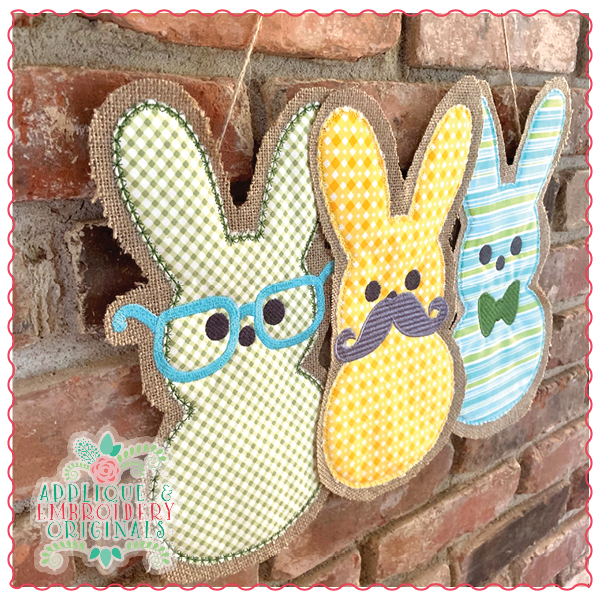 AEO 1487 Marshmallow Bunny Boy Trio Door Hanger 4