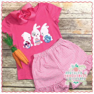 1503 Bunnies with Eggs Applique Design