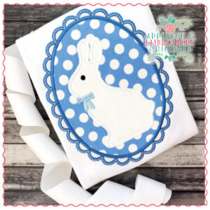 1507 Bunny Boy in Scalloped Egg Applique Design