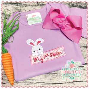1513 Bunny Plaque Applique Design