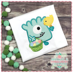 1516 Spring Monster, Chick and Basket Applique Design