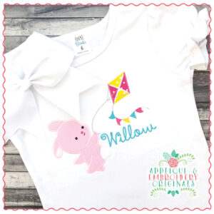 1532 Bunny with Kite Applique Design