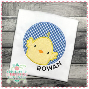 1542 Chick Head in Circle Applique Design