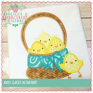 1545 Chicks in Basket Applique Design