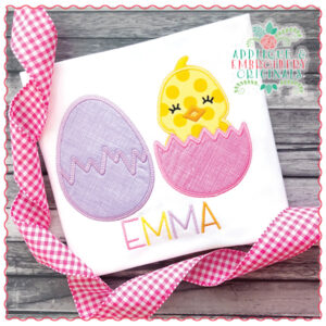 1546 Cracked Egg & Chick Applique Design
