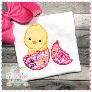 1549 Cracked Egg & Chick Applique Design