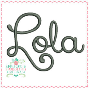 1556 Lola Embroidery Font
