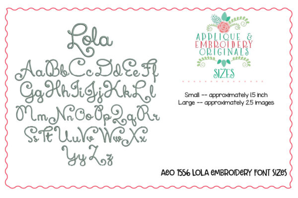 1556 Lola Embroidery Font - Image 4