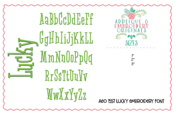 1557 Lucky Embroidery Font - Image 4
