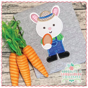1564 Easter Farmer Bunny Applique Design
