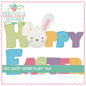 1586 Happy Easter Bunny Face Applique Design