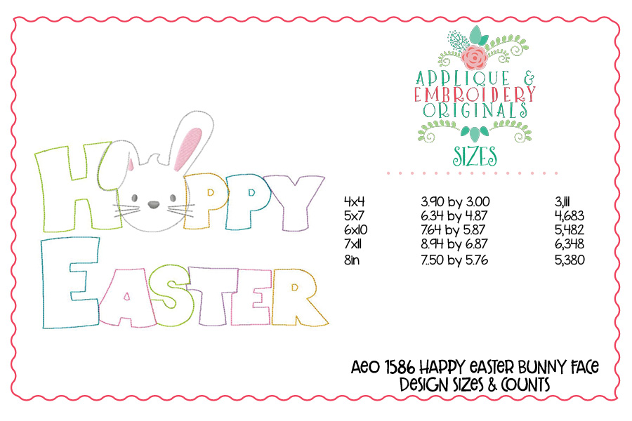 AEO 1586 Happy Easter bunny Face