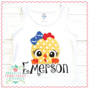 1604 Chicken Peeker Girl Applique Design
