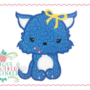 161 Wildcat Mascot Girl Applique Design