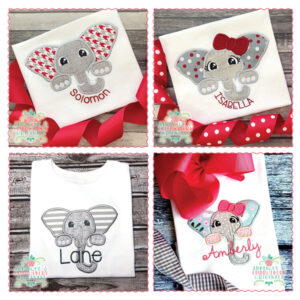 1618 Elephant Peeker Set Applique Design