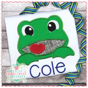 1619 Frog Peeker Boy Applique Design