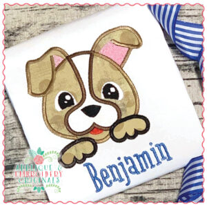 1625 Puppy Peeker Boy Applique Design