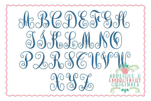 163 Monogram She Embroidery Font