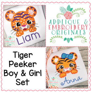 1630 Tiger Peeker Set Applique Design