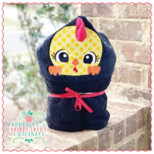 1632 Chicken Girl Hooded Towel Design