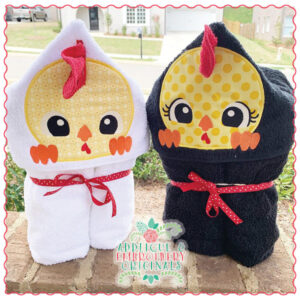 1632 Chicken Set Hooded Towel Design