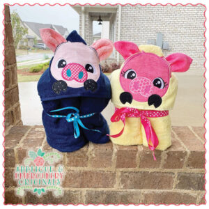 1654 Piggy Set Hooded Towel Design