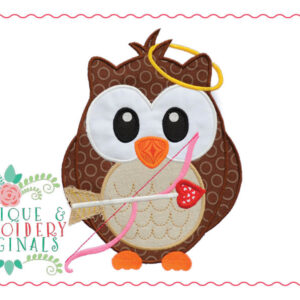 168 Cupid Owl Applique Design